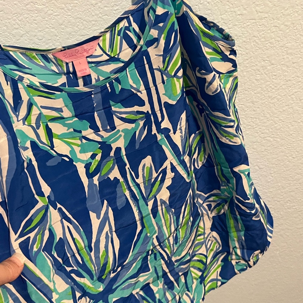 Lilly Pulitzer Blue and Green Women's Top
